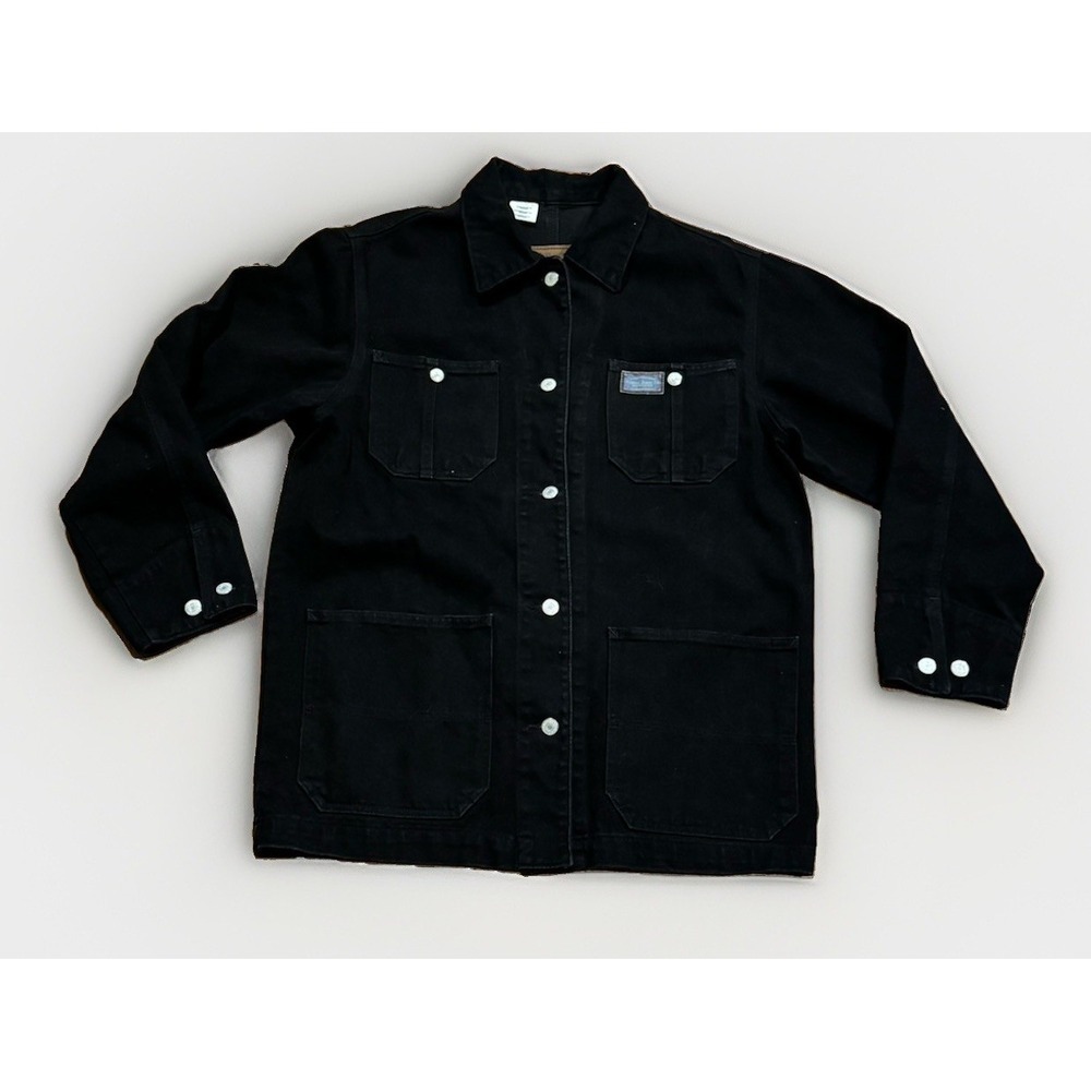 Vintage Ralph Lauren Jeans Chore Jacket M Black Denim Trucker Coat Barn Polo RRL